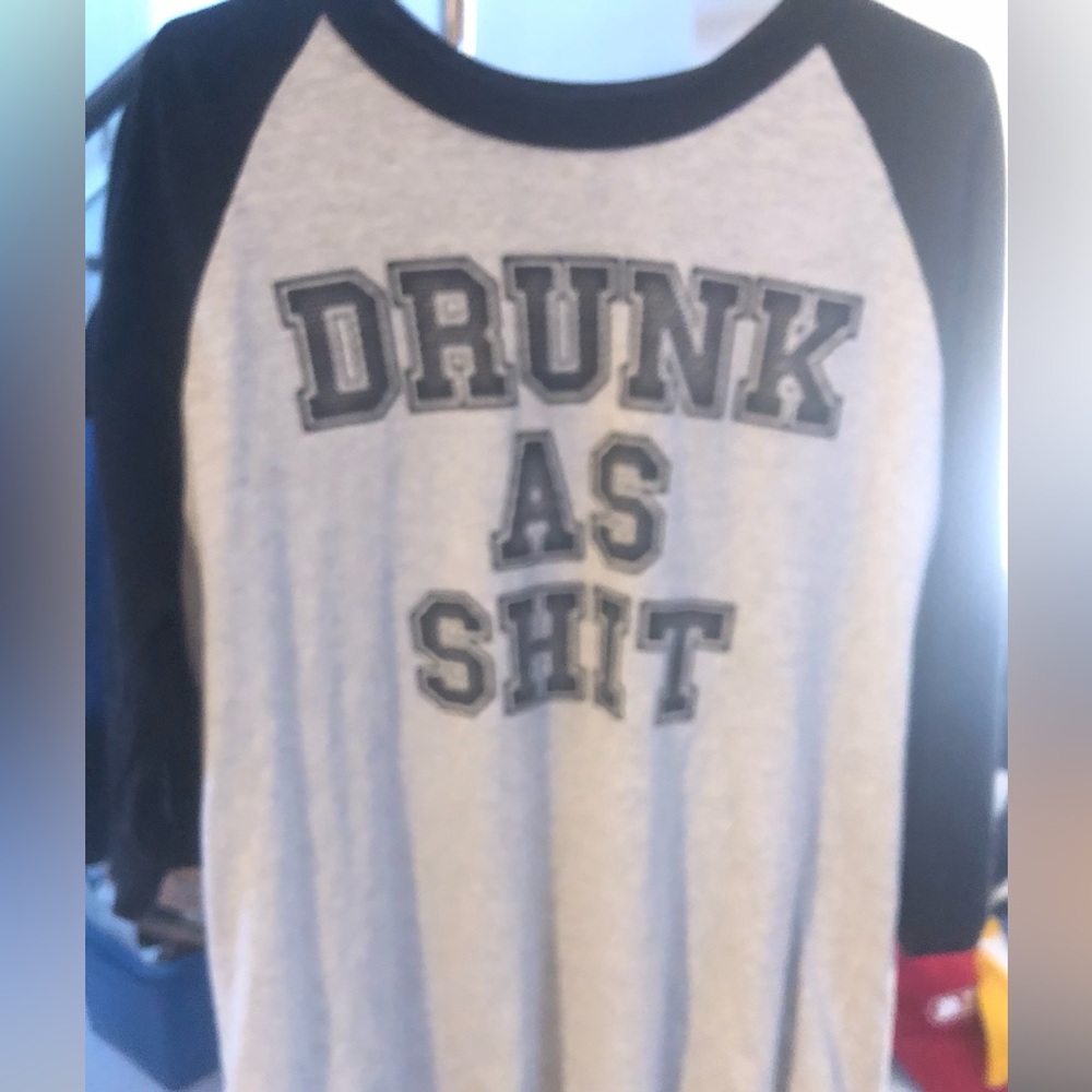 3/4 sleeve Shirt “Drunk” unisex XL